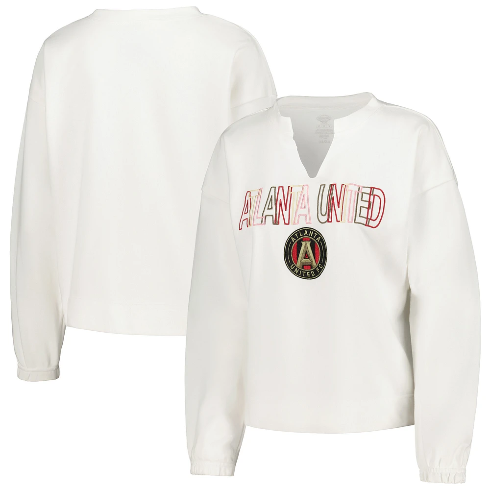 Women's Concepts Sport White Atlanta United FC Sunray Notch Neck Long Sleeve Top