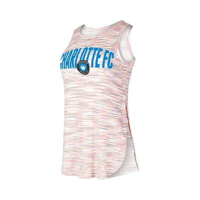 Women's Concepts Sport White Charlotte FC Sunray Tri-Blend Tank Top