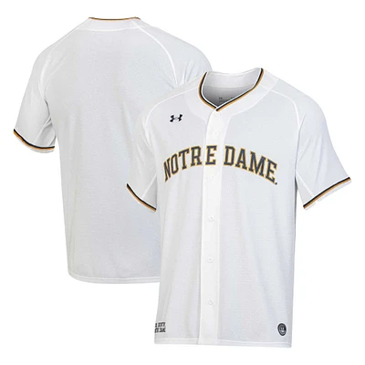 Men's Under Armour White Notre Dame Fighting Irish Replica Baseball Jersey