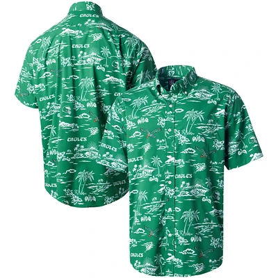 Men's Reyn Spooner Green Philadelphia Eagles Throwback Kekai Print Button-Up Shirt