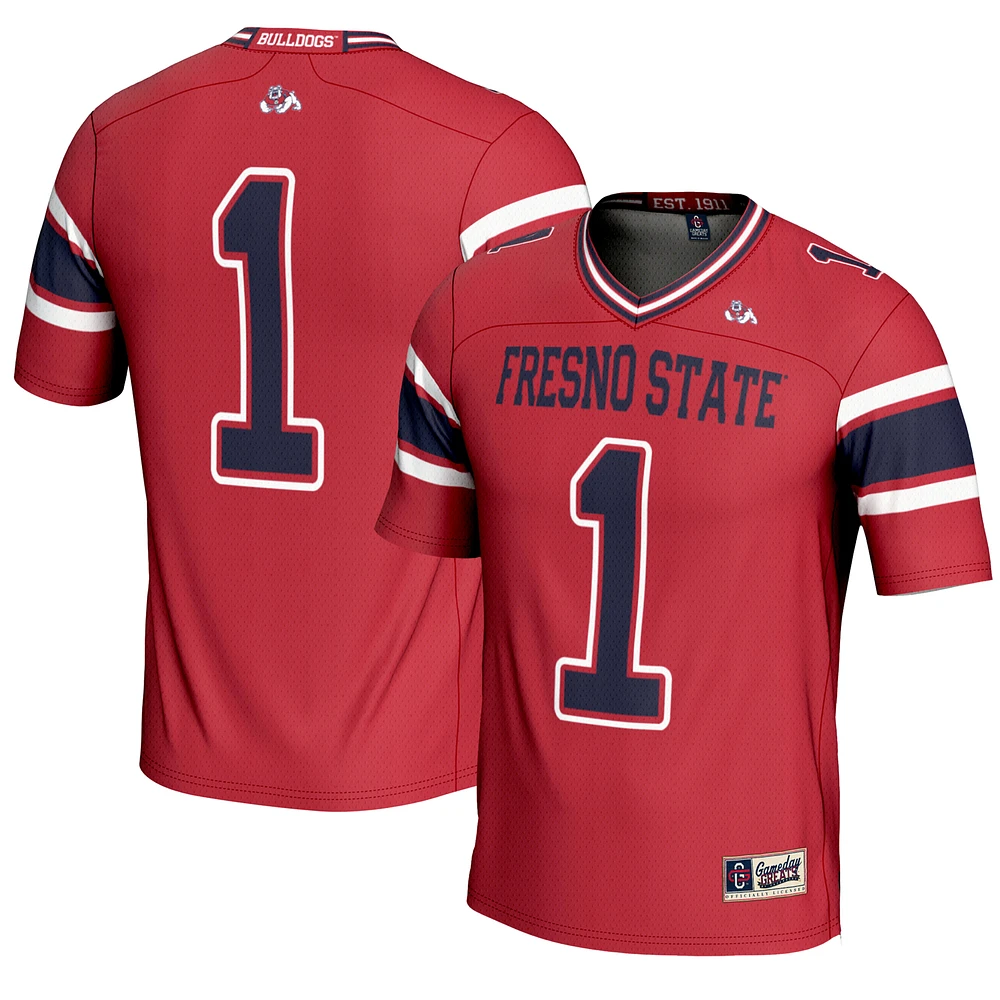 Youth GameDay Greats #1 Red Fresno State Bulldogs Endzone Football Jersey