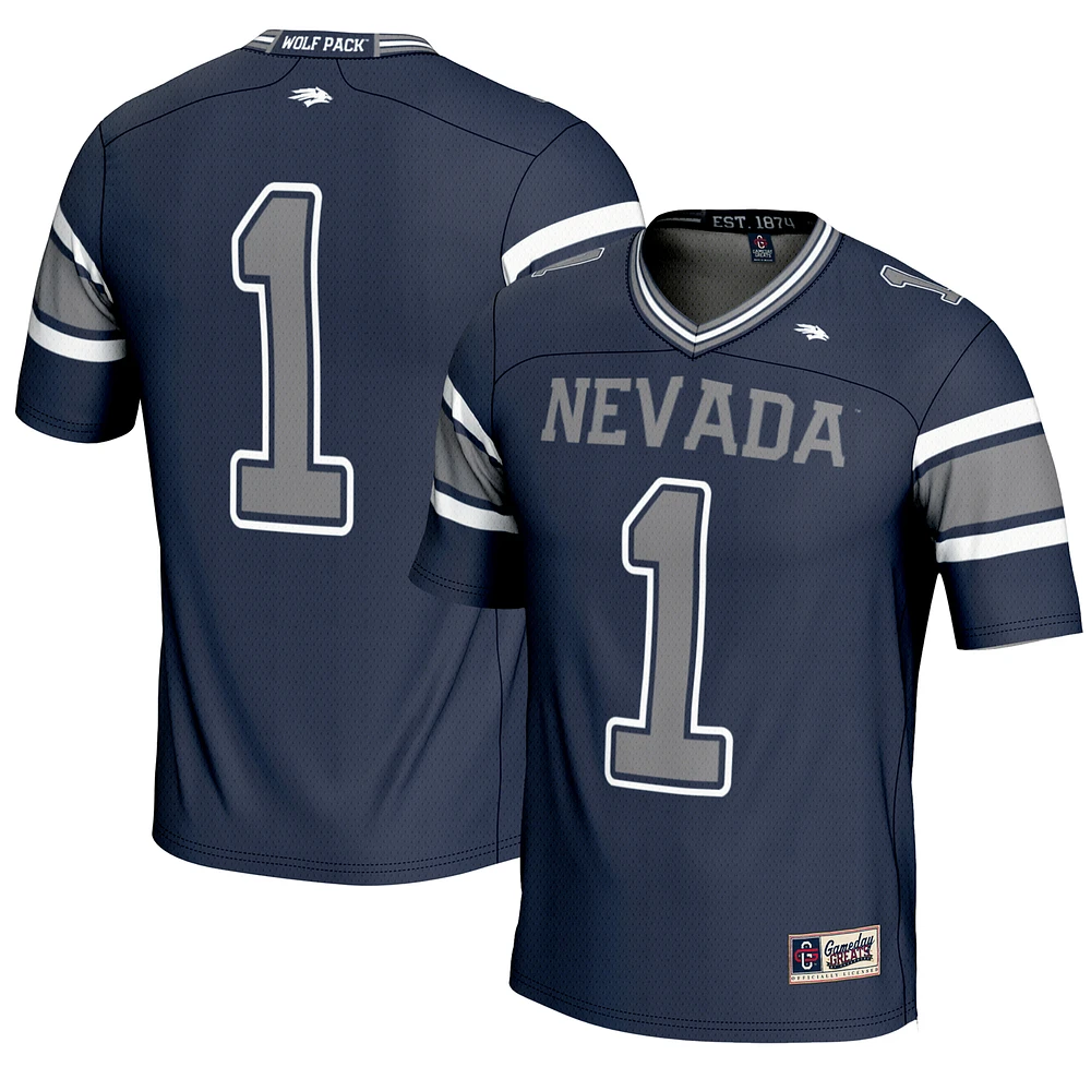 Youth GameDay Greats #1 Navy Nevada Wolf Pack Endzone Football Jersey