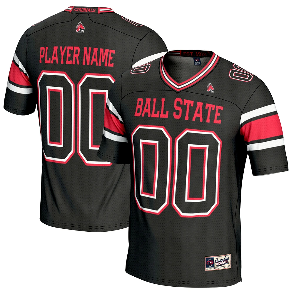 Men's GameDay Greats Black Ball State Cardinals NIL Pick-A-Player Football Jersey