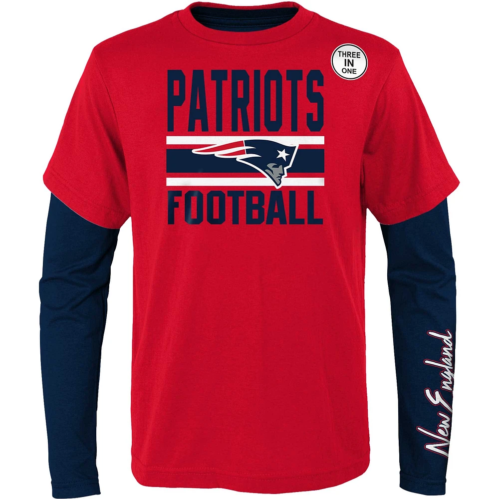 Youth Red/Navy New England Patriots Fan Fave T-Shirt Combo Set