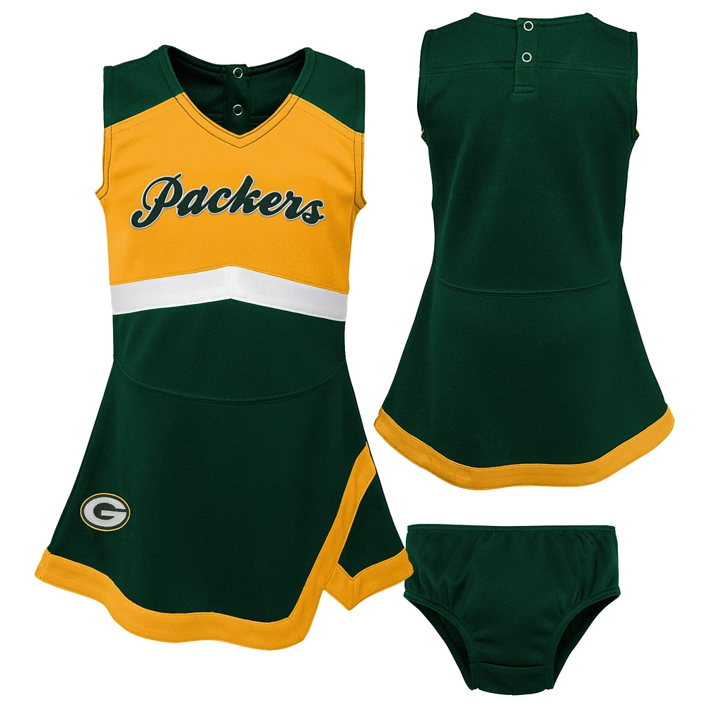 Girls Toddler Green Bay Packers Cheer Captain Dress with Bloomers