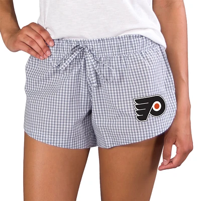 Women's Concepts Sport Gray/White Philadelphia Flyers Tradition Woven Shorts