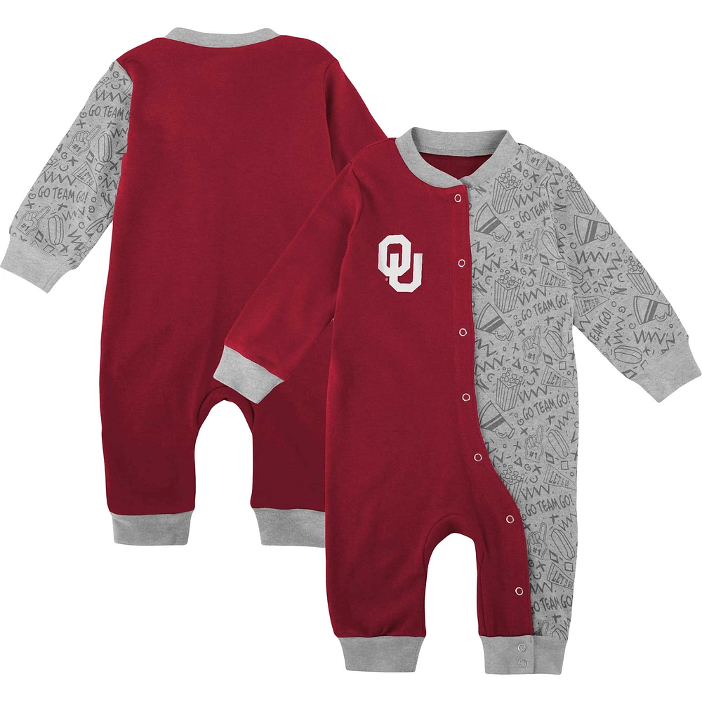 Infant Crimson Oklahoma Sooners Playbook Two-Tone Sleeper