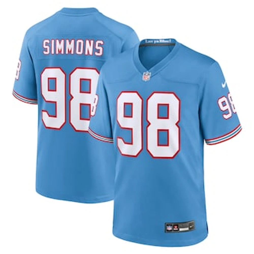 Youth Nike Jeffery Simmons Light Blue Tennessee Titans Game Jersey