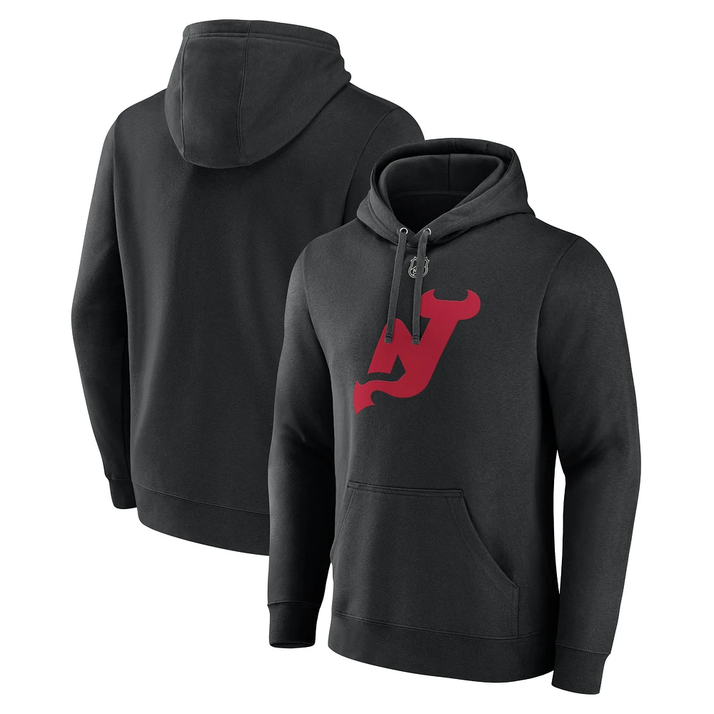 Men's Black New Jersey Devils Alternate Logo Pullover Hoodie