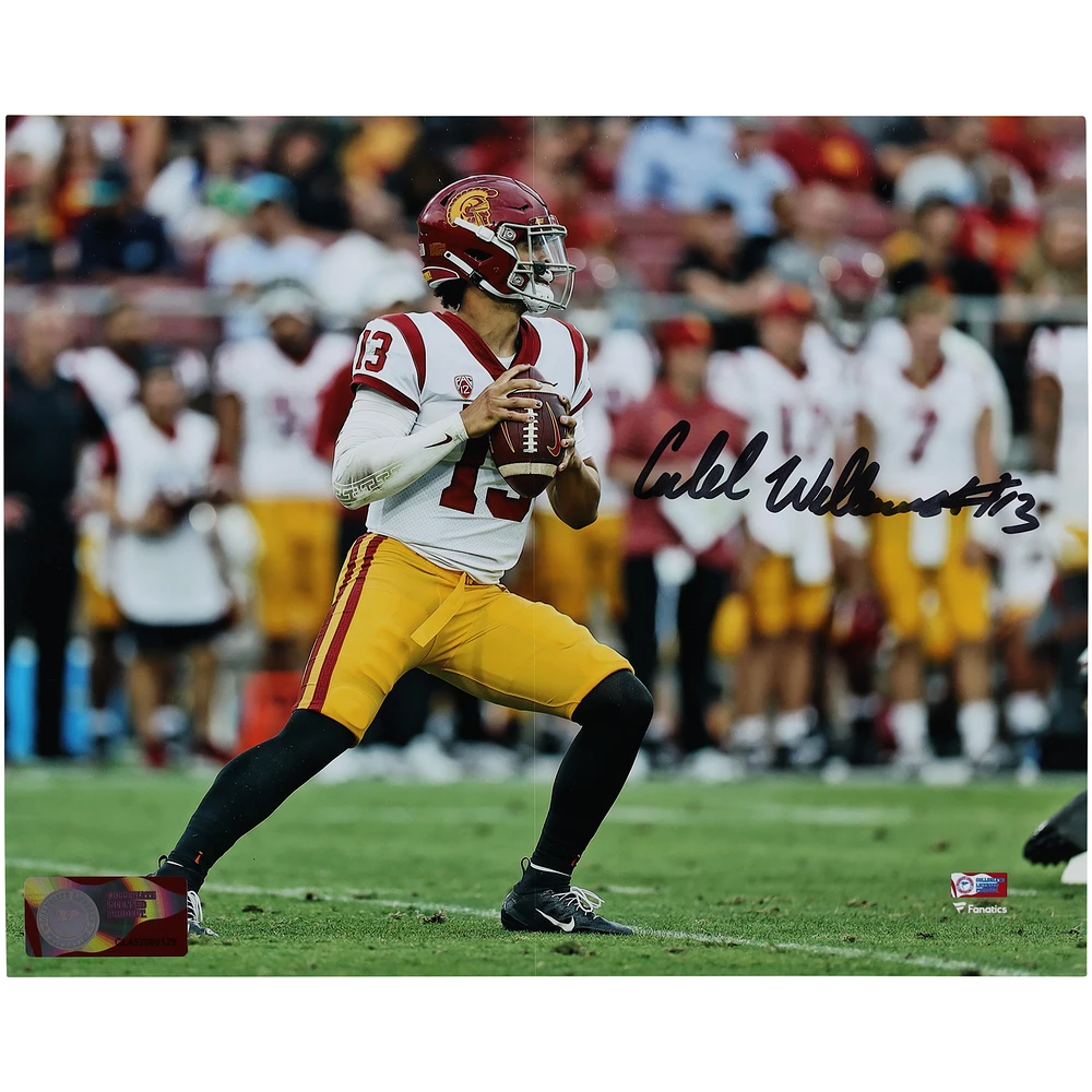 Caleb Williams USC Trojans Autographed 8" x 10" Throwing Photograph