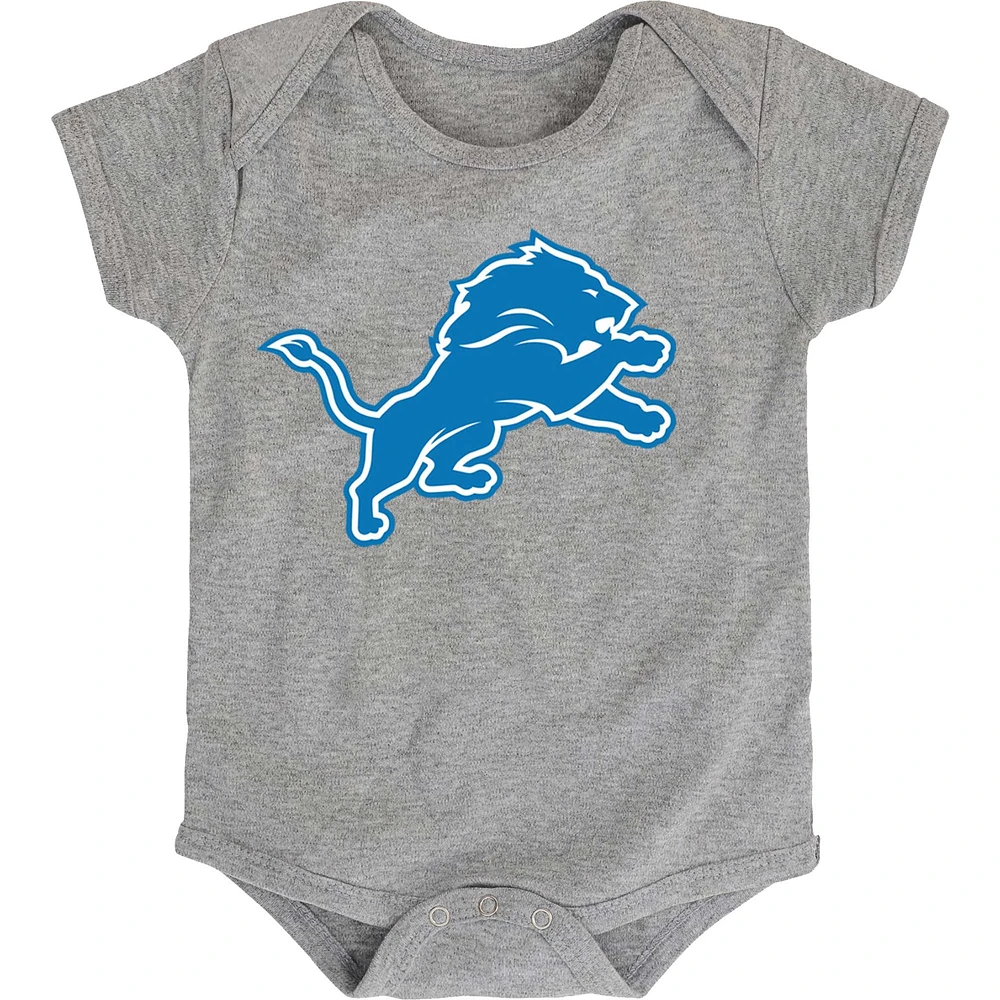 Newborn & Infant Heather Gray Detroit Lions Team Logo Bodysuit
