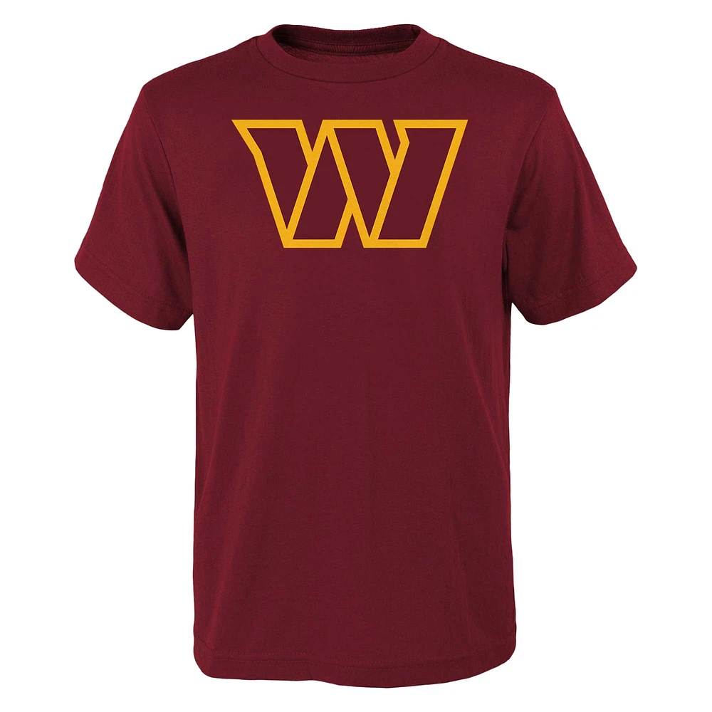 Youth Outerstuff Burgundy Washington Commanders Primary Logo T-Shirt