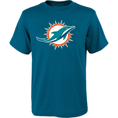 Youth Outerstuff Aqua Miami Dolphins Primary Logo T-Shirt