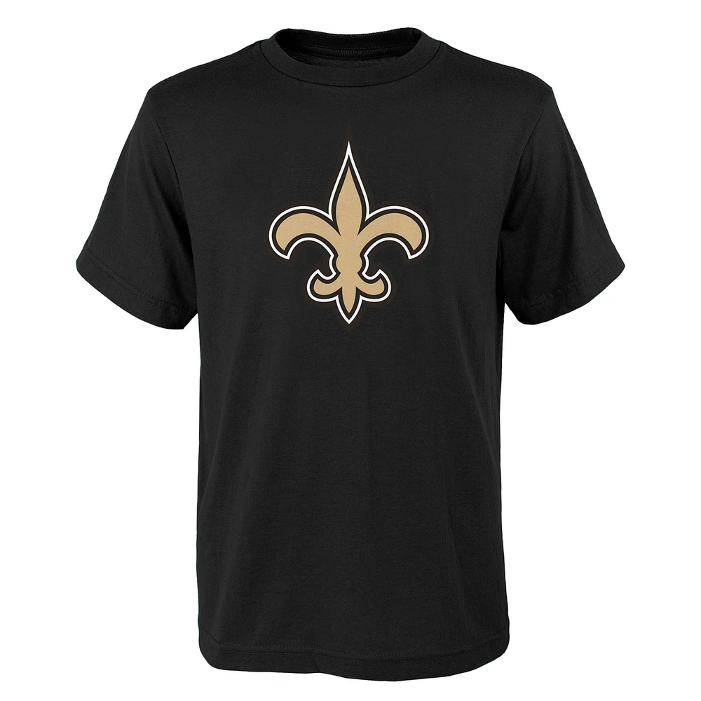 Youth Outerstuff Black New Orleans Saints Primary Logo T-Shirt