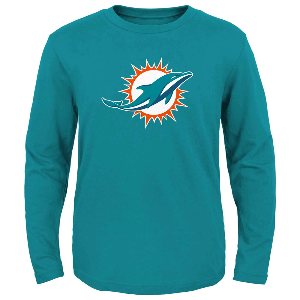 Preschool Aqua Miami Dolphins Primary Logo Long Sleeve T-Shirt