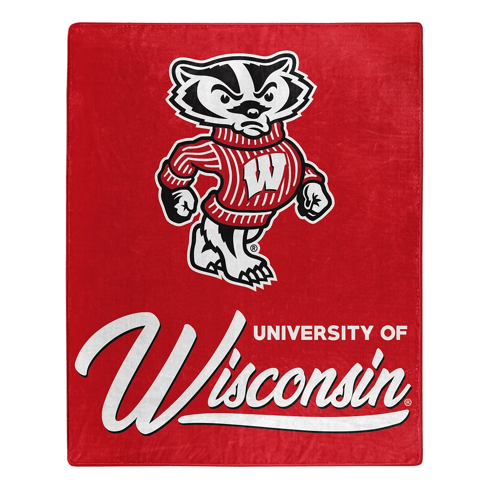 The Northwest Group Wisconsin Badgers 50" x 60" Signature Raschel Plush Throw Blanket