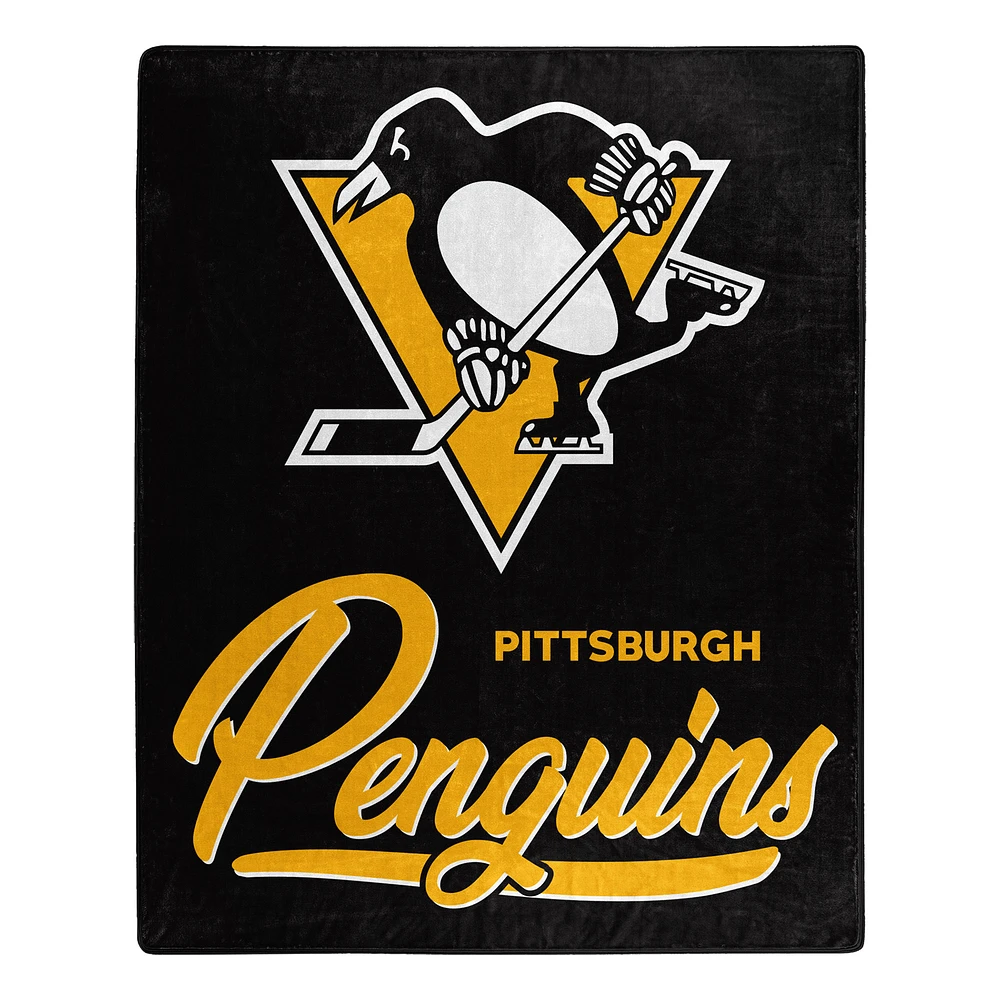 The Northwest Group Pittsburgh Penguins 50" x 60" Signature Raschel Plush Throw Blanket