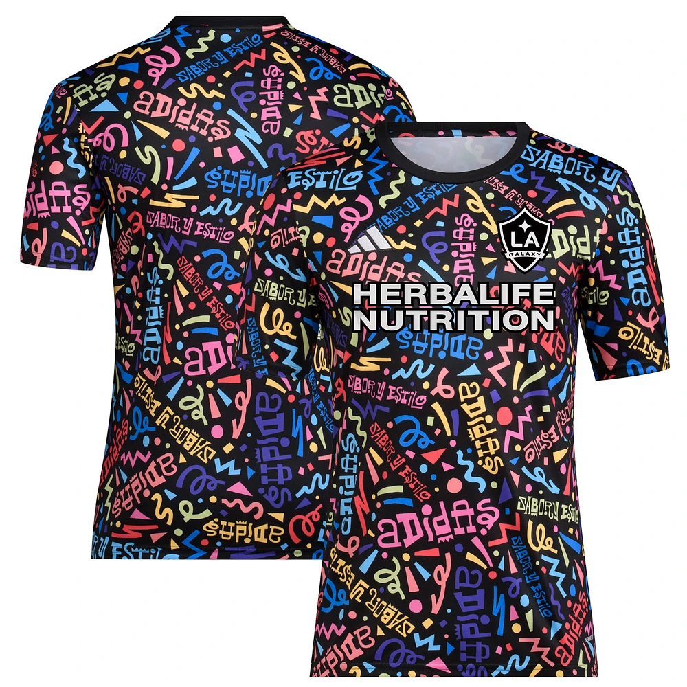 Men's adidas Black LA Galaxy 2023 Hispanic Heritage Pre-Match Top