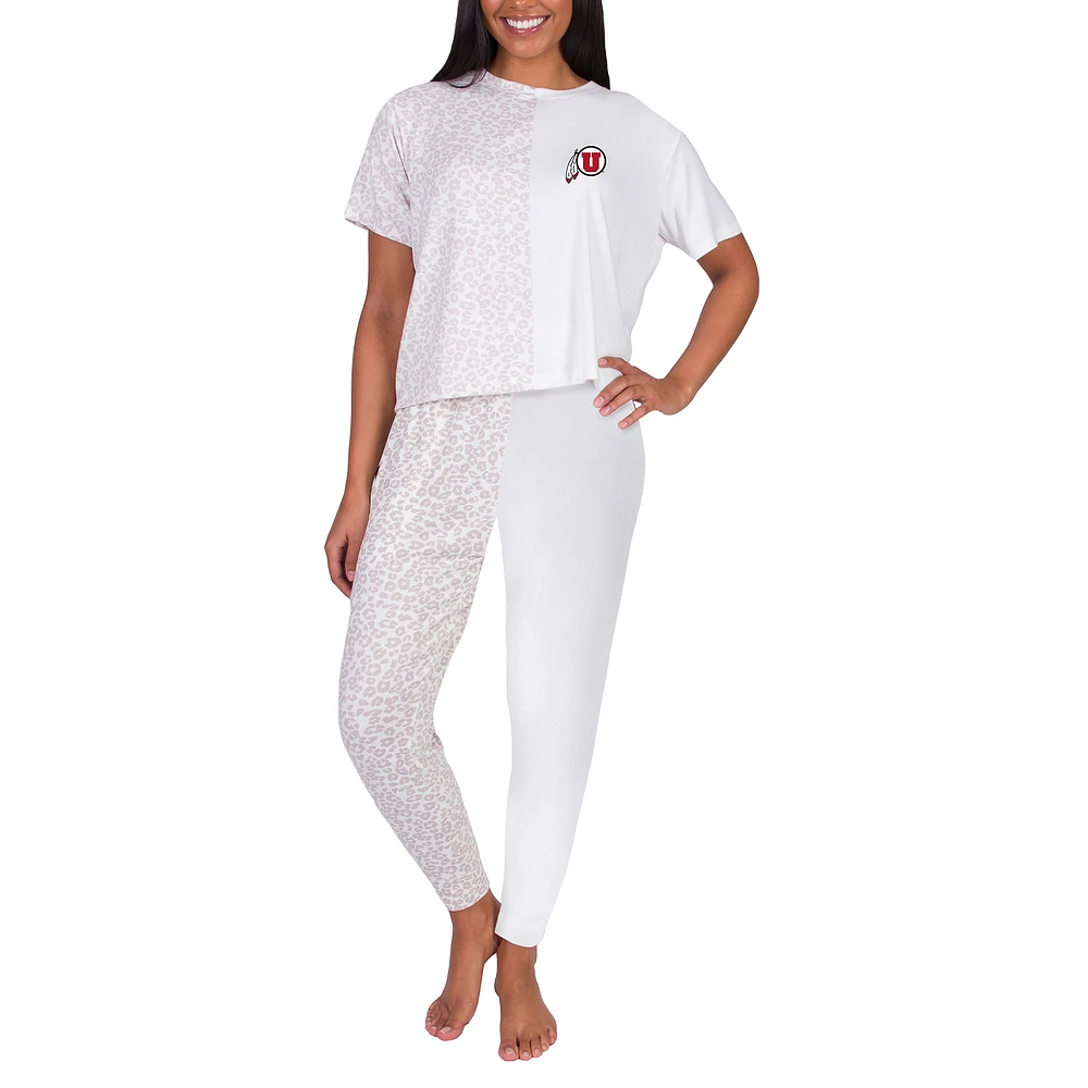 Women's Concepts Sport Cream Utah Utes Team Logo Brightside Top & Pants Set