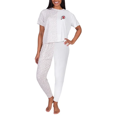 Women's Concepts Sport Cream Utah Utes Team Logo Brightside Top & Pants Set