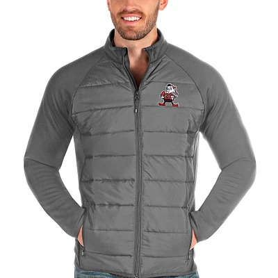Men's Antigua Steel Cleveland Browns Altitude Full-Zip Jacket