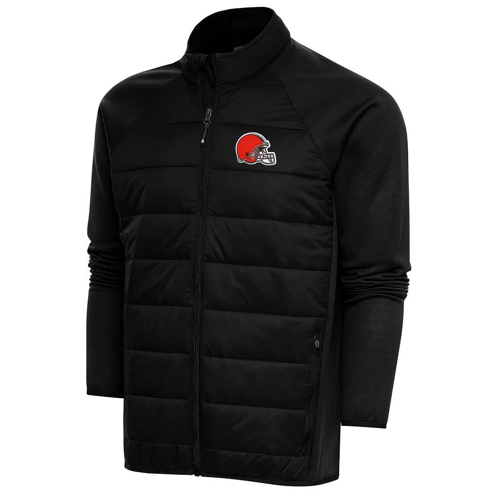 Men's Antigua Black Cleveland Browns Altitude Full-Zip Jacket