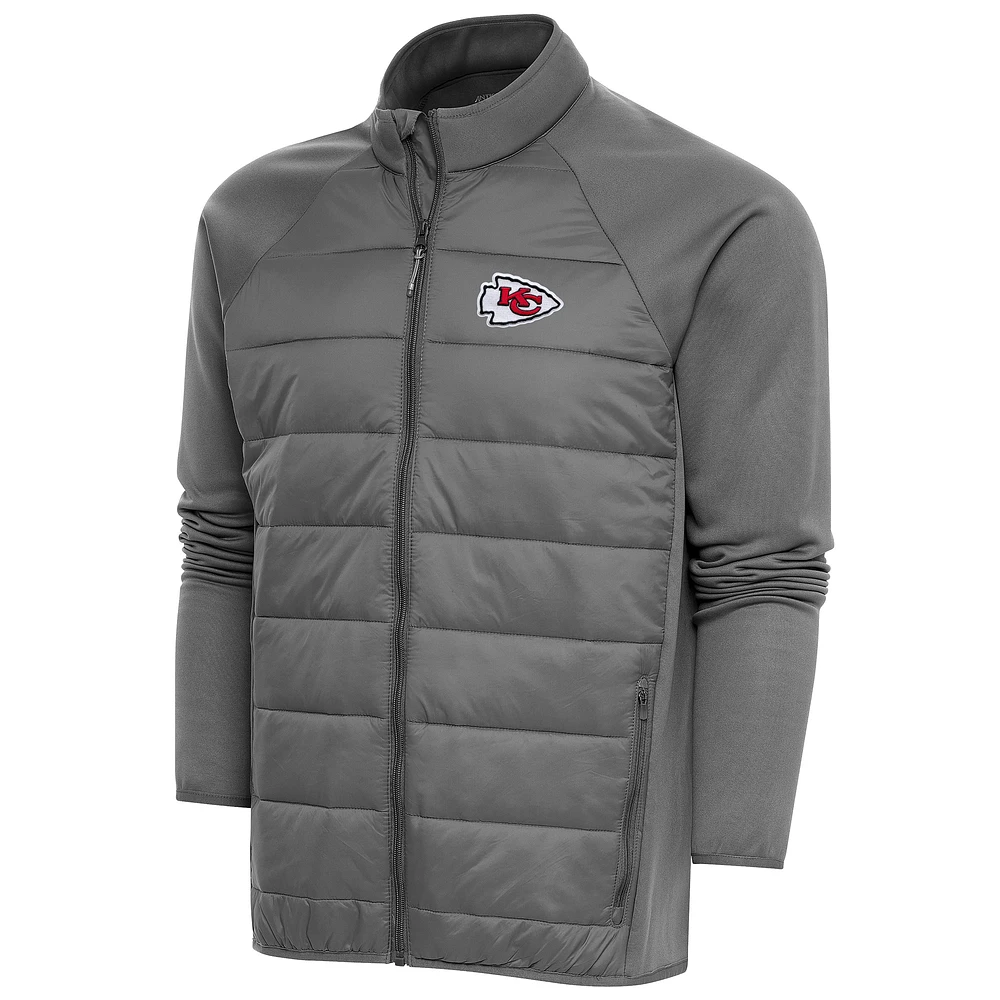 Men's Antigua Steel Kansas City Chiefs Altitude Full-Zip Jacket