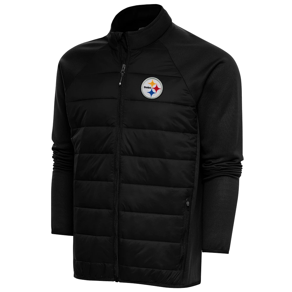Men's Antigua Black Pittsburgh Steelers Altitude Full-Zip Jacket