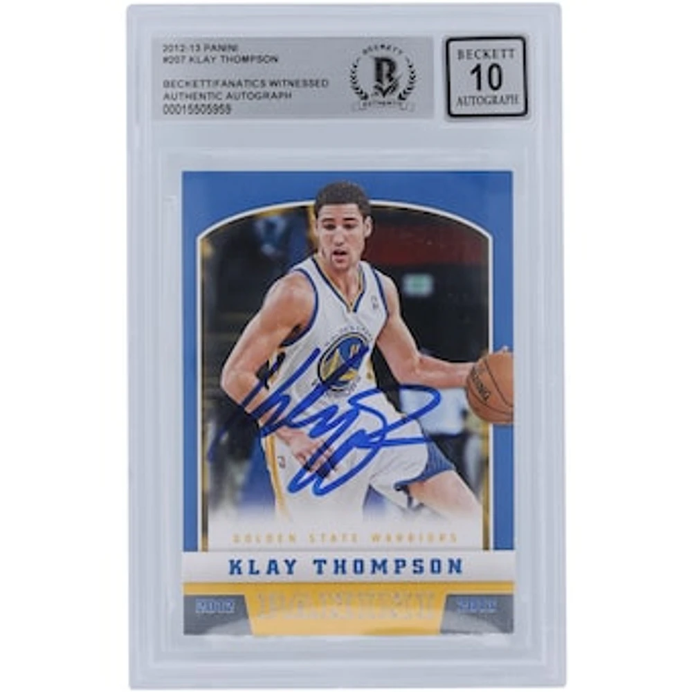 Klay Thompson Golden State Warriors Autographed 2012-13 Panini #207 Beckett Fanatics Witnessed Authenticated 10 Rookie Card