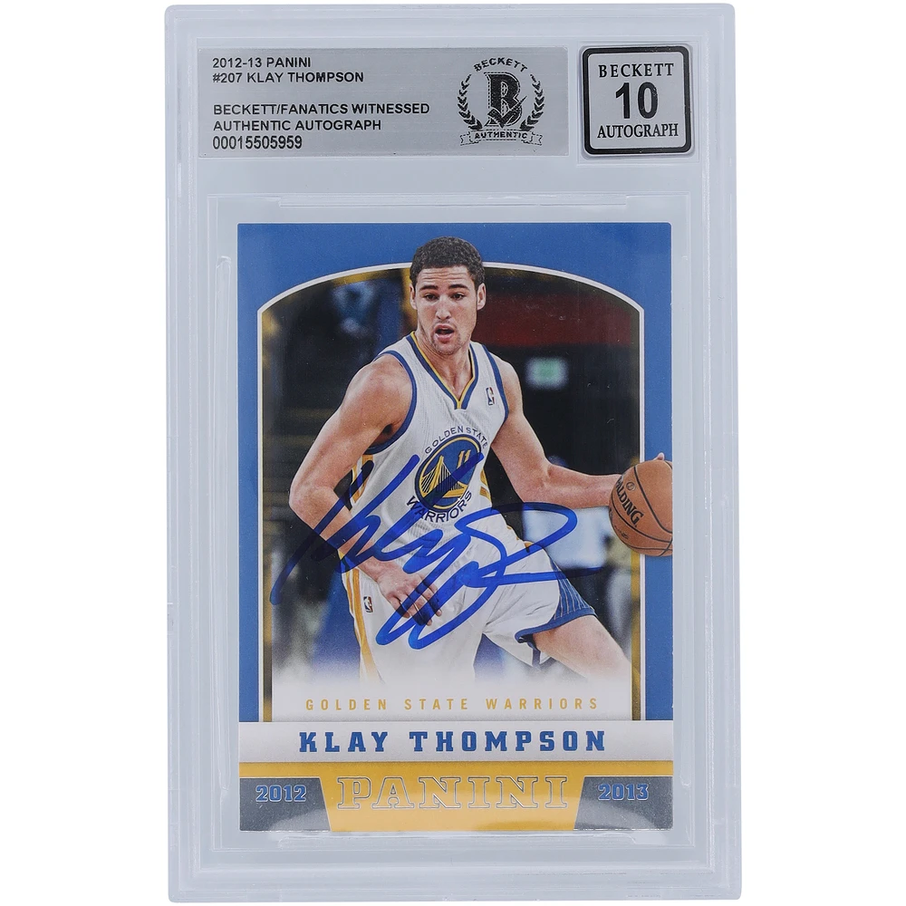 Klay Thompson Golden State Warriors Autographed 2012-13 Panini #207 Beckett Fanatics Witnessed Authenticated 10 Rookie Card