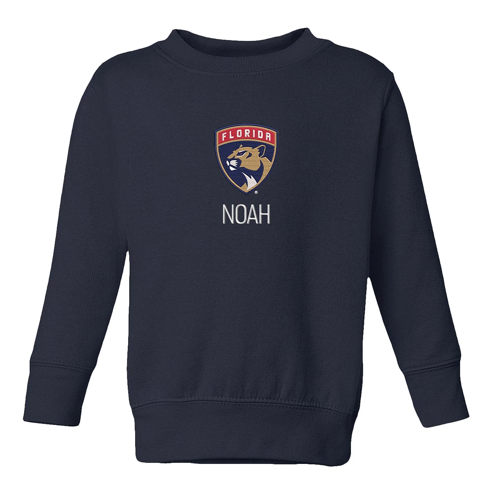 Toddler Navy Florida Panthers Personalized Pullover Sweatshirt