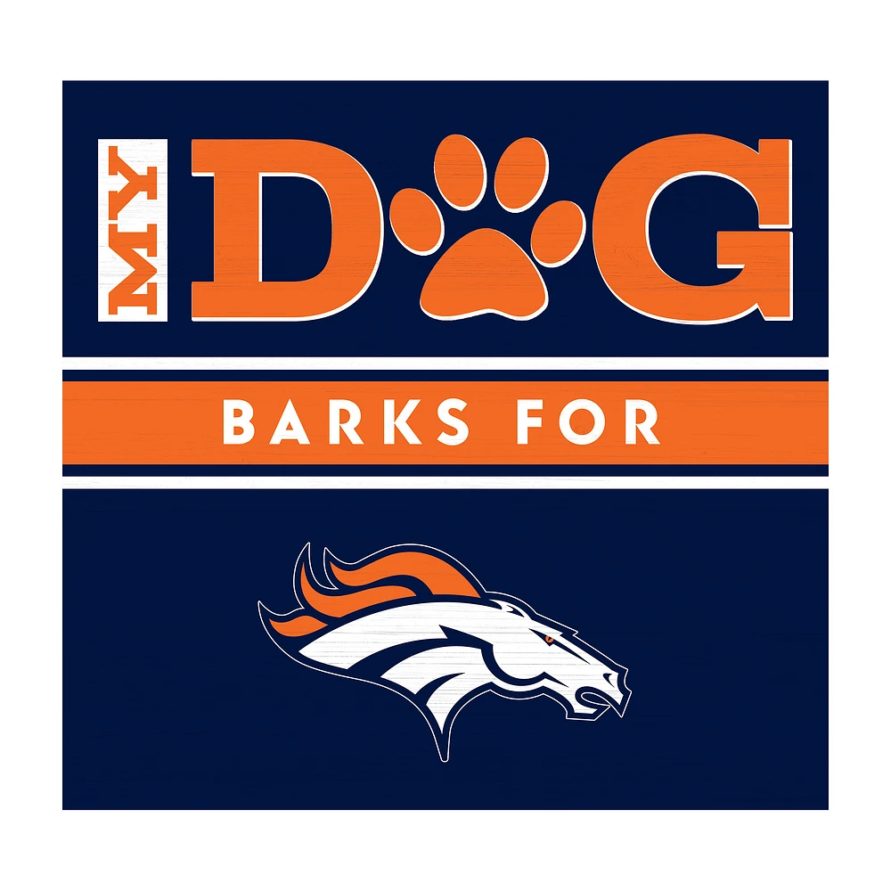 Imperial Denver Broncos 10" x 10.5" Dog Barks Wall Art