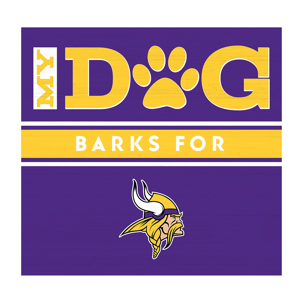 Imperial Minnesota Vikings 10" x 10.5" Dog Barks Wall Art