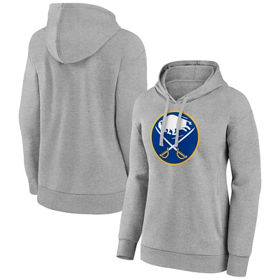 Women's Gray Buffalo Sabres Primary Logo Pullover Hoodie
