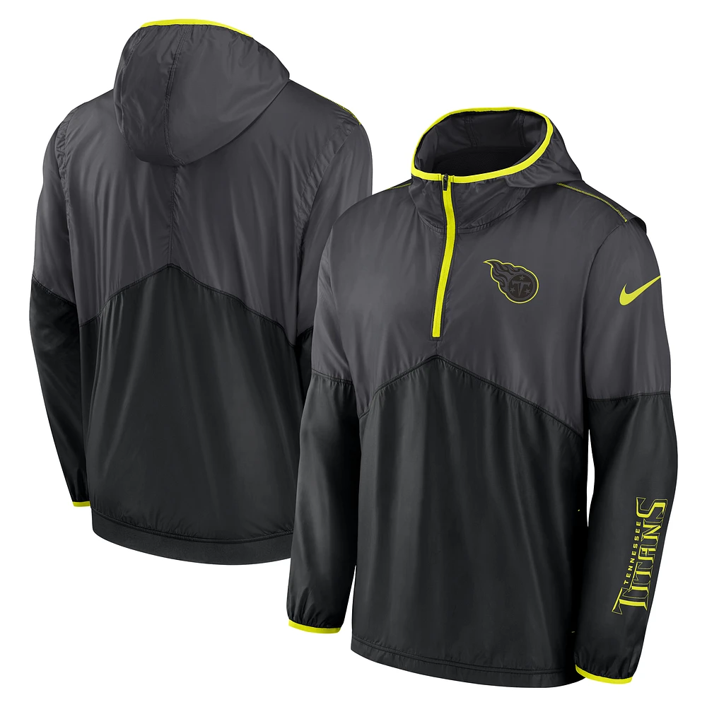 Men's Nike Anthracite Tennessee Titans Volt Hoodie Half-Zip Jacket