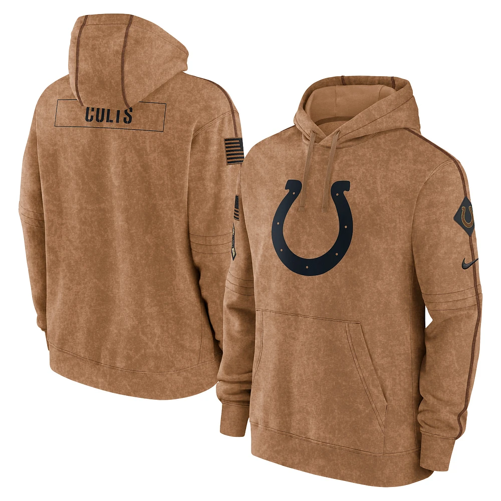 Men's Nike Brown Indianapolis Colts Salute To Service Club Pullover Hoodie