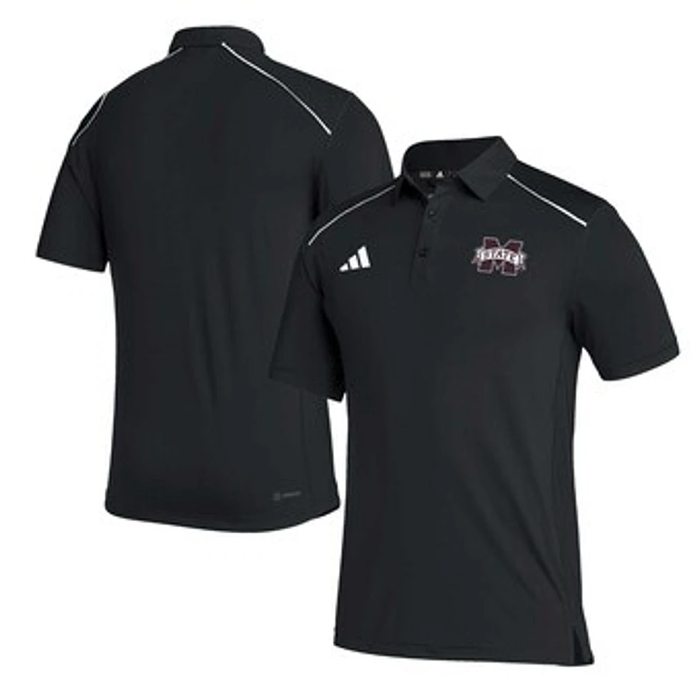 Men's adidas Black Mississippi State Bulldogs Coaches AEROREADY Polo