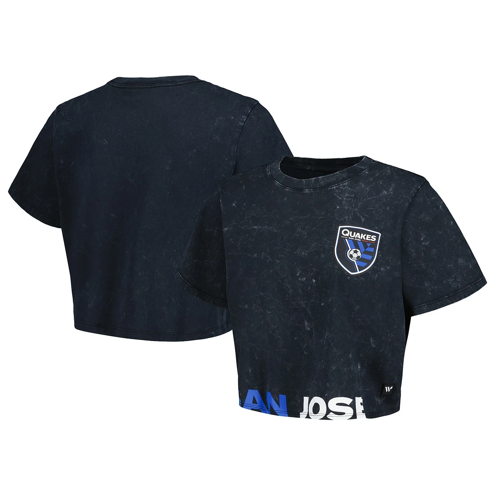 Women's The Wild Collective Black San Jose Earthquakes Cropped T-Shirt