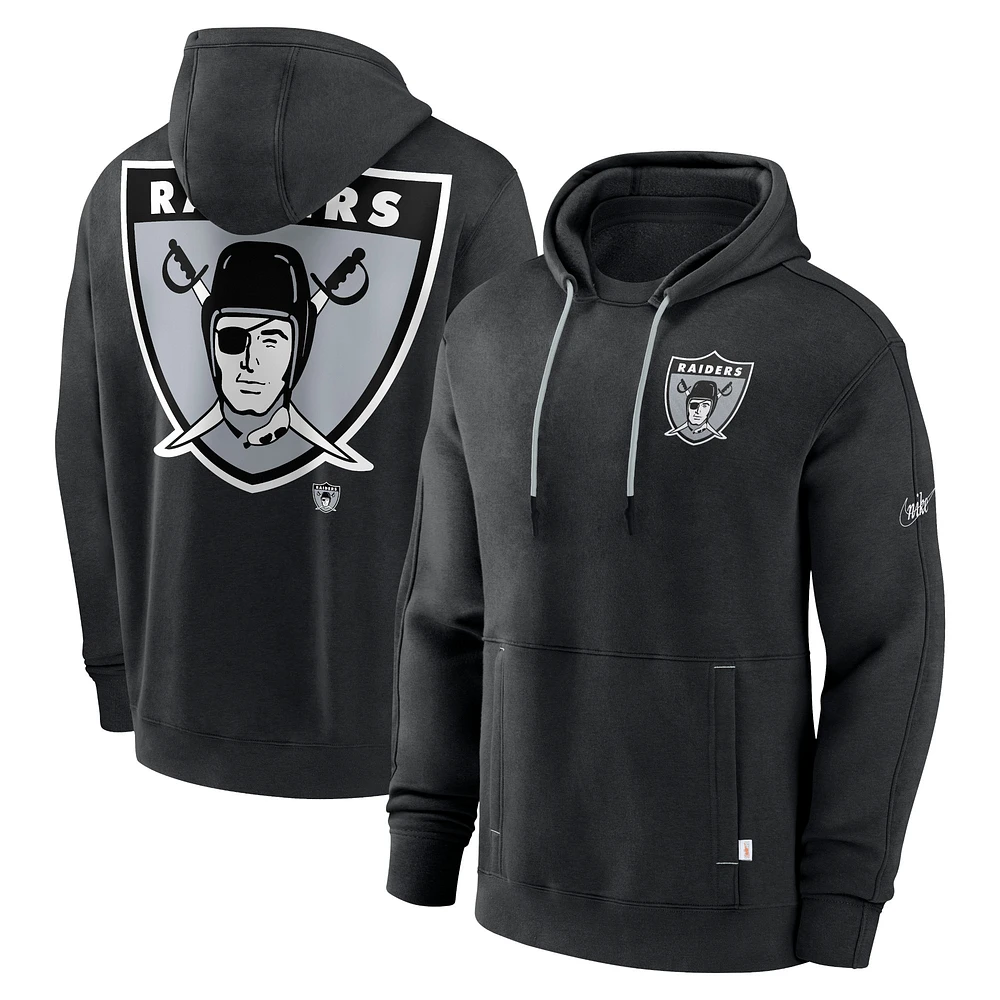 Men's Nike Black Las Vegas Raiders Layered Logo Statement Pullover Hoodie