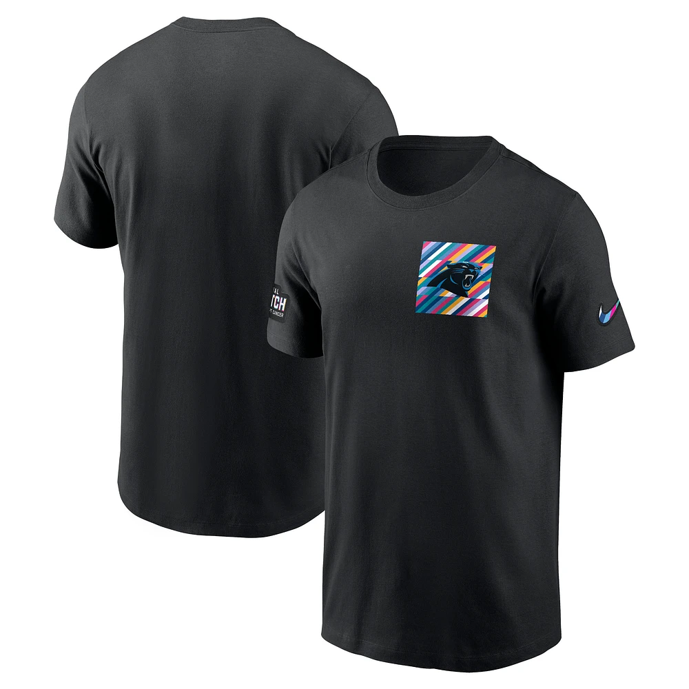 Men's Nike Black Carolina Panthers Crucial Catch Sideline Tri-Blend T-Shirt
