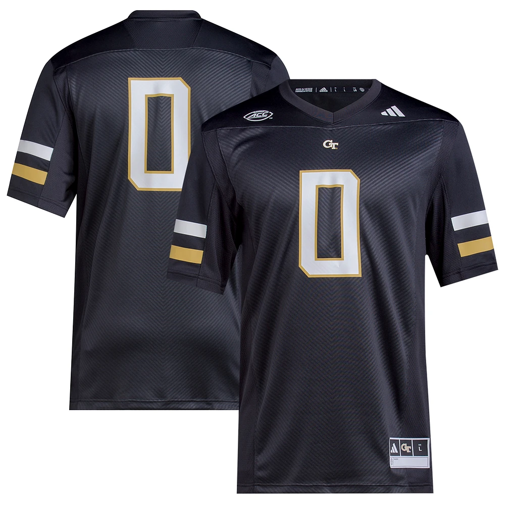 Men's adidas #0 Black Georgia Tech Yellow Jackets 2023 Premier Jersey