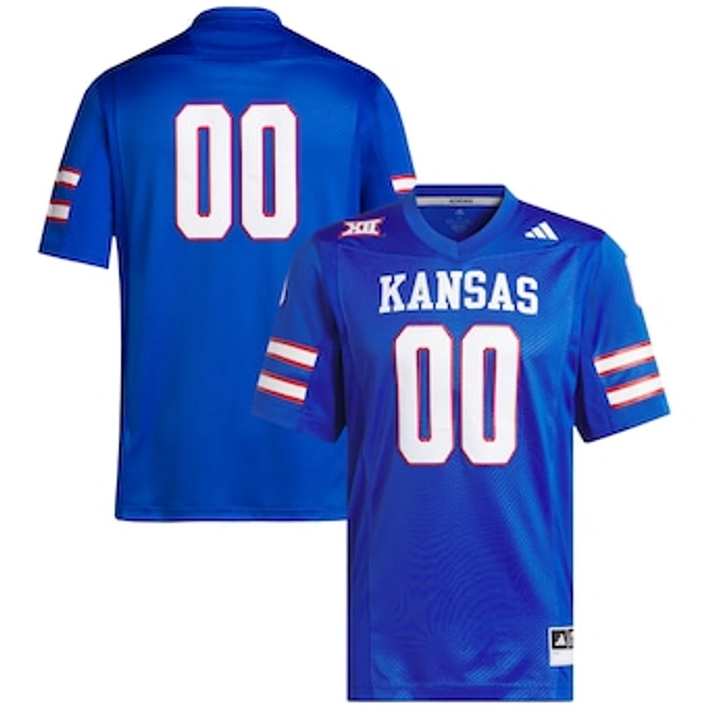 Men's adidas #00 Royal Kansas Jayhawks Premier Football Jersey
