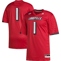 Men's adidas #1 Cardinal Louisville Cardinals Premier Football Jersey