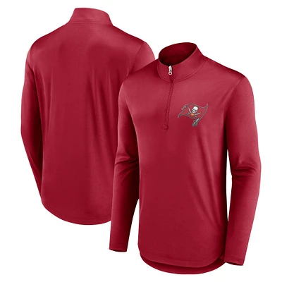 Men's Fanatics Red Tampa Bay Buccaneers Quarterback Quarter-Zip Top