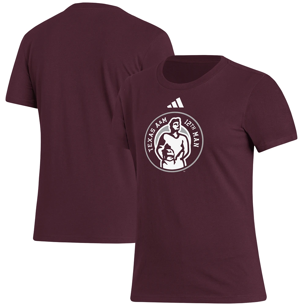 Women's adidas Maroon Texas A&M Aggies 12th Man Fresh T-Shirt