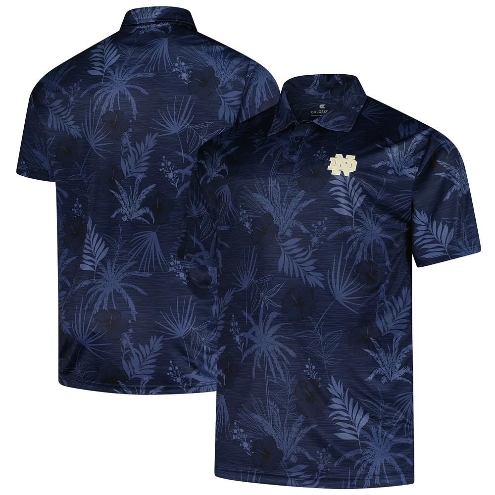 Men's Colosseum Navy Notre Dame Fighting Irish Big & Tall Palms Polo