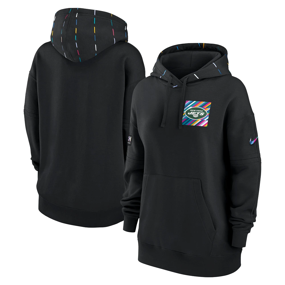 Women's Nike Black New York Jets 2023 NFL Crucial Catch Club Pullover Hoodie