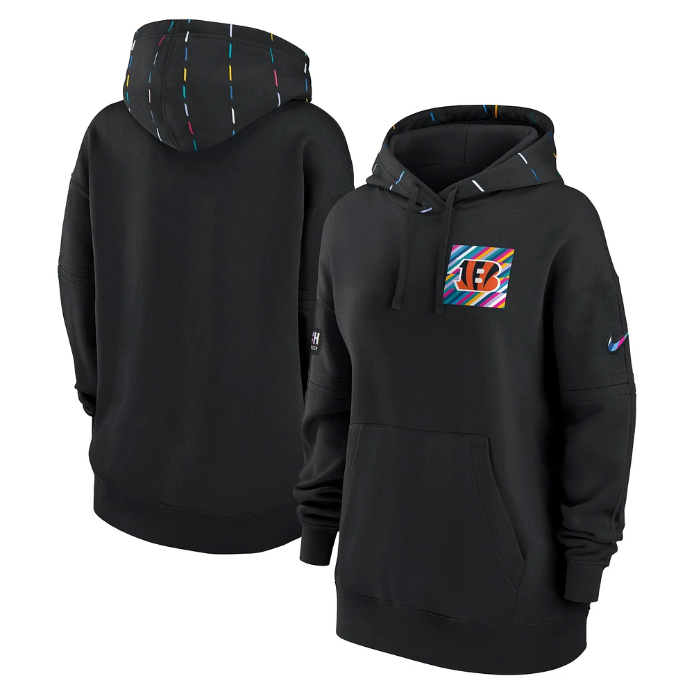 Women's Nike Black Cincinnati Bengals NFL Crucial Catch Club Pullover Hoodie