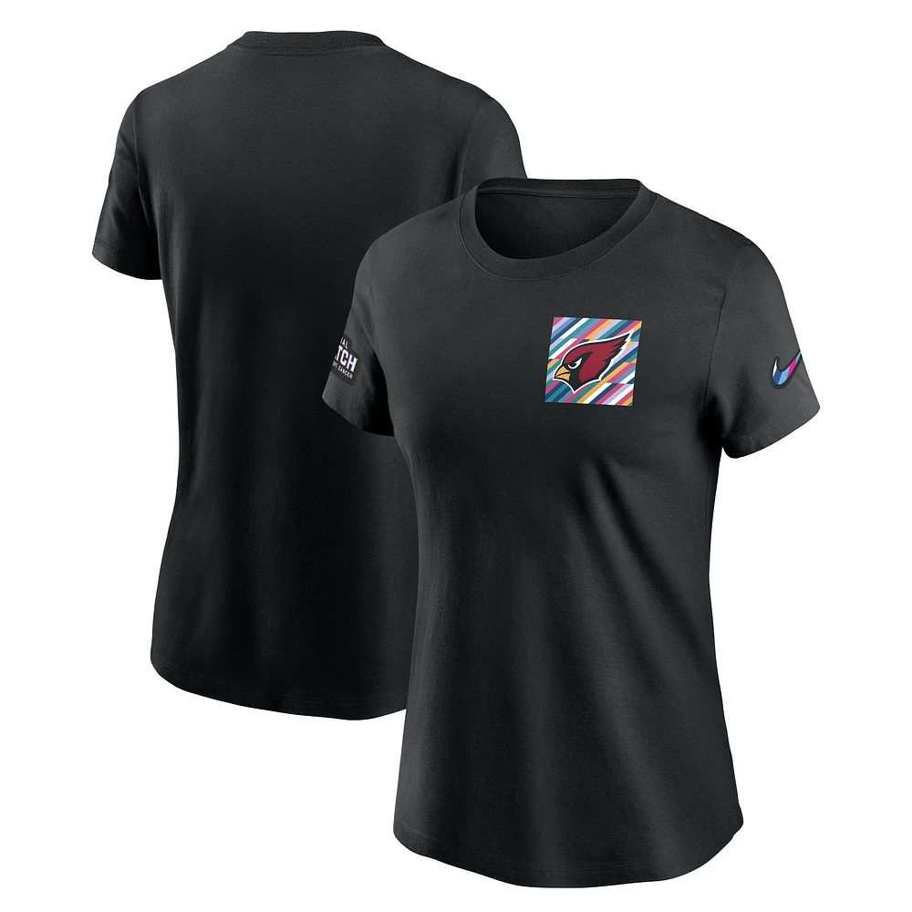 Women's Nike Black Arizona Cardinals Crucial Catch Sideline Tri-Blend T-Shirt