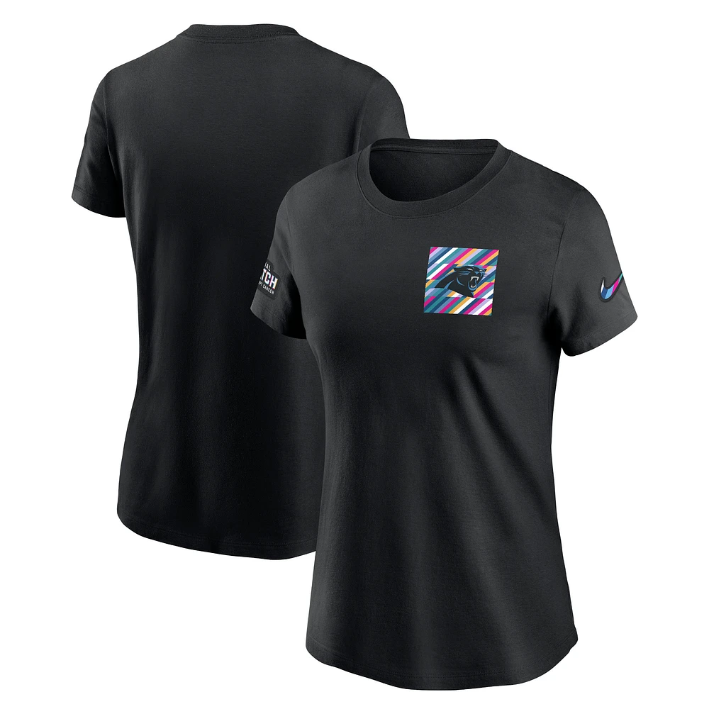 Women's Nike Black Carolina Panthers Crucial Catch Sideline Tri-Blend T-Shirt